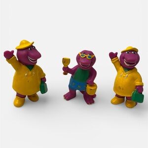 Barney the Dinosaur Mini Lot Of 3 PVC FIGURES Barney Cake Toppers Toys